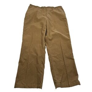 Lands'‎ End Women's Size 16 P Corduroy Pants Brown Soft High Rise Straight Leg